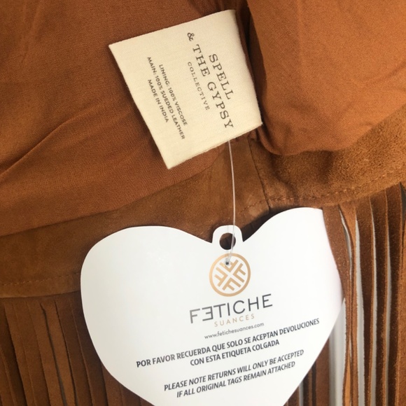 Spell & The Gypsy Joni Suede Vest Tan Size S/M NWT - Picture 7 of 7